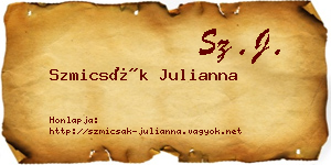 Szmicsák Julianna névjegykártya